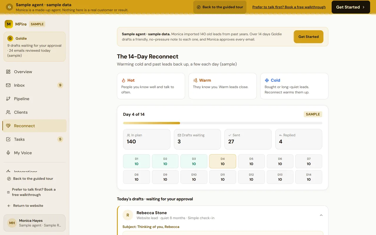 Sample 14-Day Reconnect plan on day 4